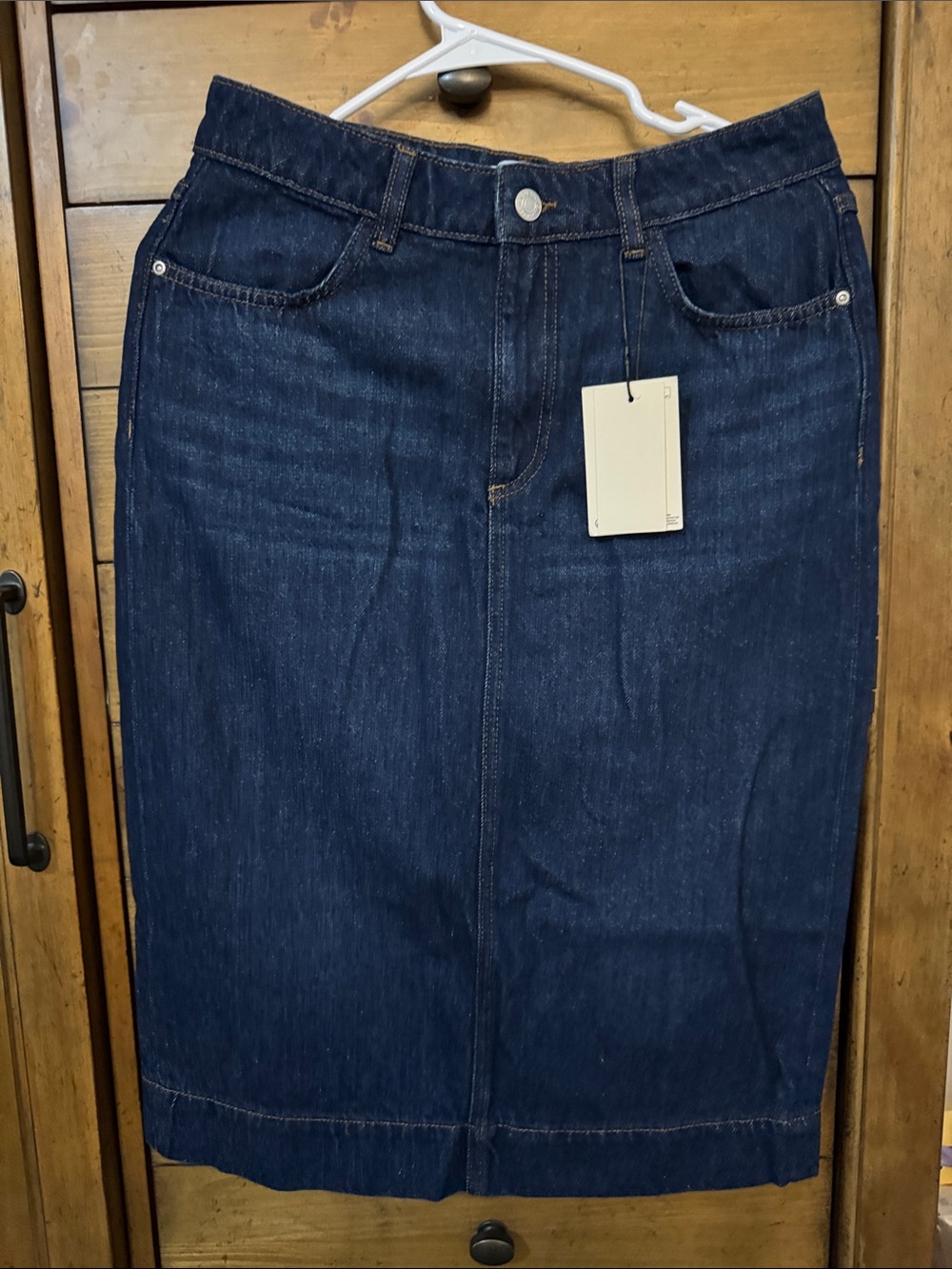 Women's Dark Blue Denim Pencil Skirt